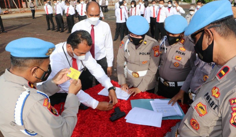 Kasubbid Propam Lakukan Pengecekan Senpi Personel Polda Bengkulu