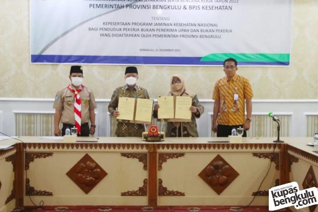 Gubernur Bengkulu saat pimpin rakor bersama BPJS Kesehatan Kedeputian Wilayah Sumatera Selatan (Sumsel) Kepulauan Bangka Belitung (Babel), Selasa, 21 Desember 2021, Foto: Dok