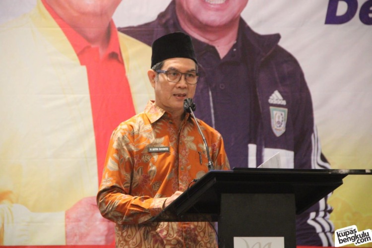 Asisten III Setdaprov Bengkulu Gotri Suyanto saat menghadiri Sarasehan Sinkronisasi Data dan Informasi Sektoral Olahraga, di Hotel Mercure, Sabtu, 18 Desember 2021, Foto: Dok