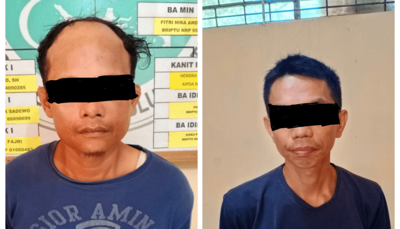 Dua orang tersangka penyalahgunaan narkotika di Polres Bengkulu Selatan, Foto: Dok/Tribhrata
