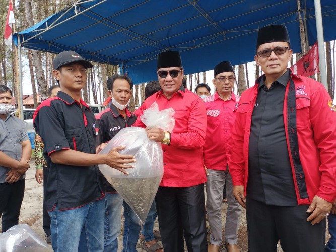 Kunjungan ke Kaur, Rosjonsyah Beri Bantuan Bibit Ikan Nila