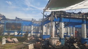 Kondisi Kantor Kecamatan Ratu Agung usai terbakar pada Minggu siang, 27 Februari 2022, Foto: Dok