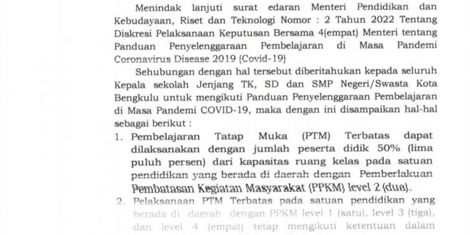 Surat Edaran yang dikeluarkan bersama 4 Kementerian tentang panduan penyelenggaraan di masa pandemi Covid-19, Foto: Dok/Mc