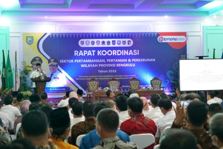 Rapat Koordinasi sektor Pertambangan, Pertanian dan Perkebunan wilayah Provinsi Bengkulu, di Balai Raya Semarak, Rabu, 16 Februari 2022, Foto: Dok