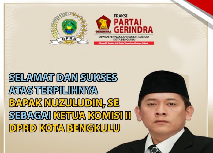 Nuzuludin, Ketua Fraksi Partai Gerindra Kota Bengkulu, Foto: Dok