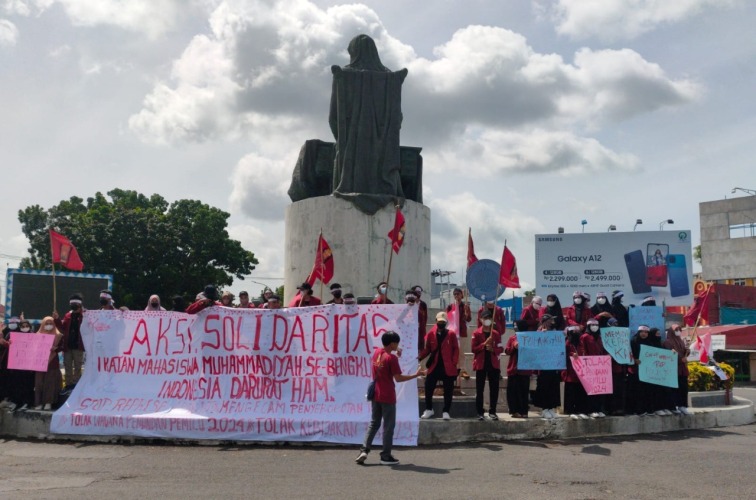 Aksi demo IMM Bengkulu, Senin, 07 Maret 2022, Foto: Dok/IMM Bengkulu