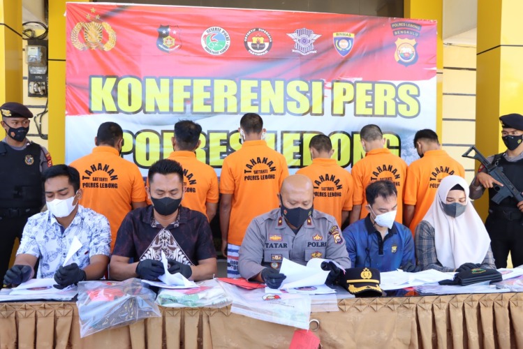 Polres Lebong Rilis Keberhasilannya Ungkap 6 Pelaku Kejahatan
