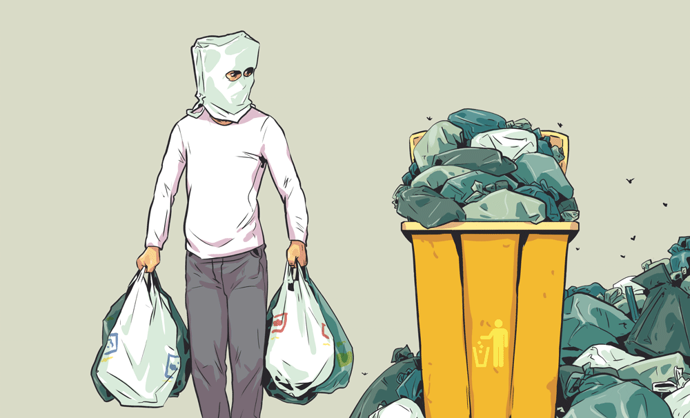 Ilustrasi orang sedang buang sampah, Foto: Dok/Beritagar.id