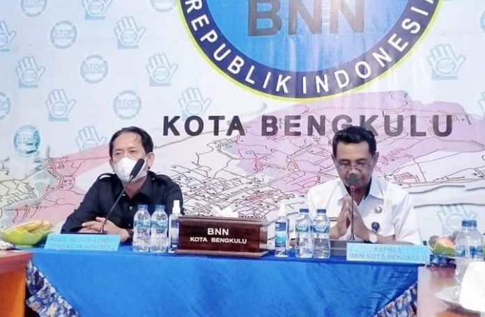 Wakil Ketua (Waka) Komisi I DPRD Kota Bengkulu, Nuzuluddin saat melakukan kunjungan ke BNN Kota Bengkulu, Foto: Dok