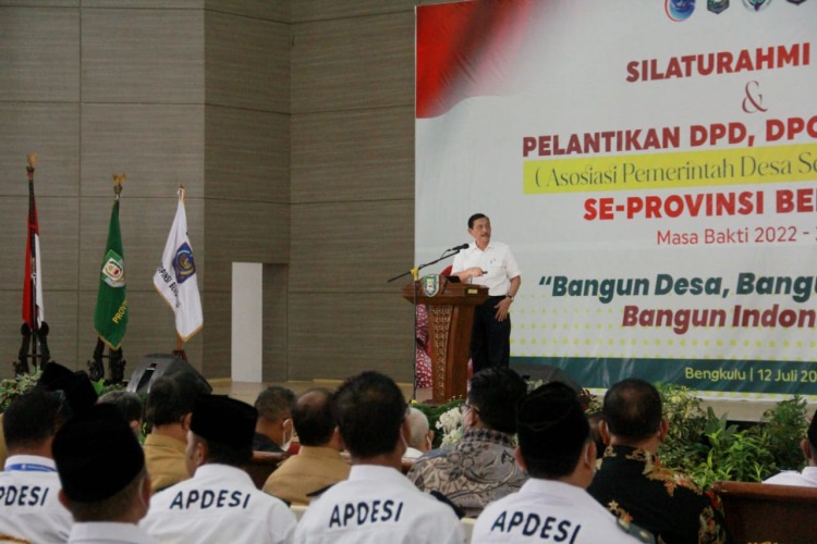 Menko Marves RI Hadiri Pelantikan Pengurus APDESI Bengkulu 2022 – 2027