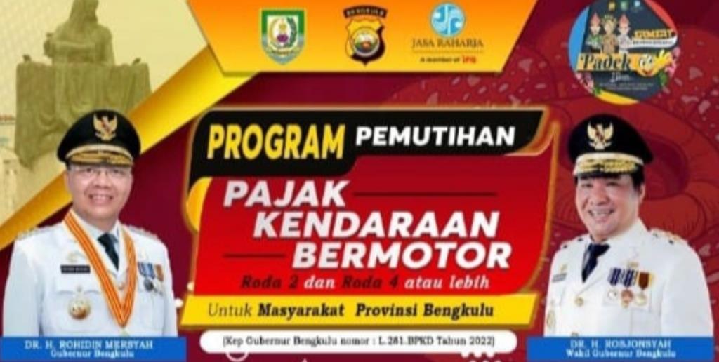 Pamflet himbauan program pemutihan pajak kendaraan bermotor tahun 2022 oleh pemprov Bengkulu. Foto/Dok