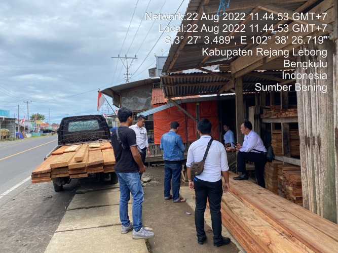 Puluhan potong kayu ilegal diamankan Polres Rejang Lebong, Senin, 22 Agustus 2022, Foto: Dok