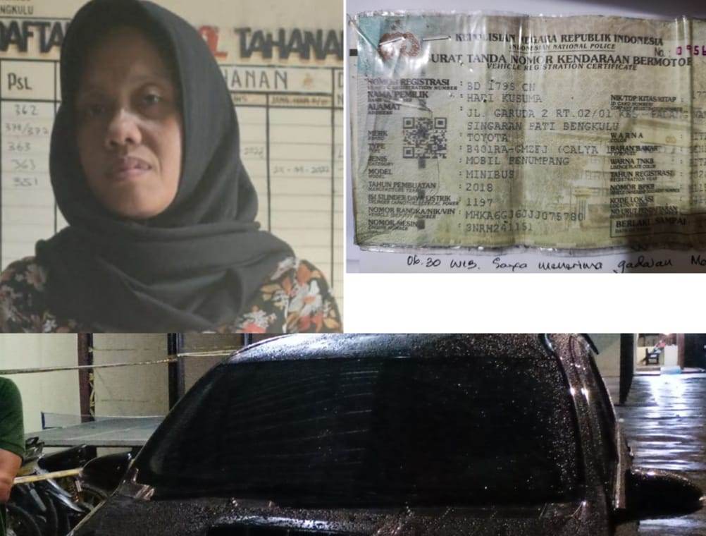 Kolase foto MA (46), STNK dan gambar mobil, Foto: Dok