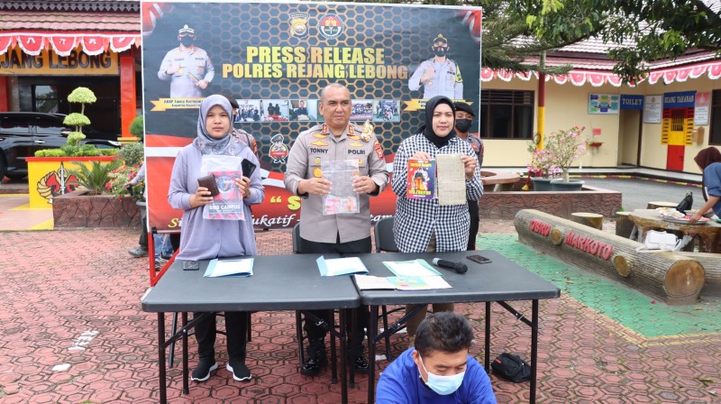 Konferensi Pers Polres Rejang Lebong terkait penangkapan pelaku Judi Togel Online, Rabu, 24 Agustus 2022, Foto: Dok