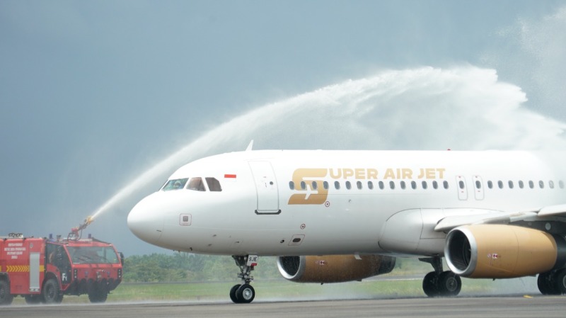 Super Air Jet saat tiba di Bandara Fatmawati Bengkulu, Jumat, 09 September 2022, Foto: Dok