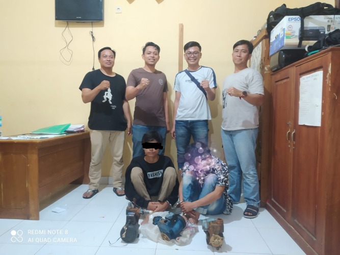 Polsek Muara Bangkahulu Amankan Dua Orang Pelaku Pencurian Mesin Air