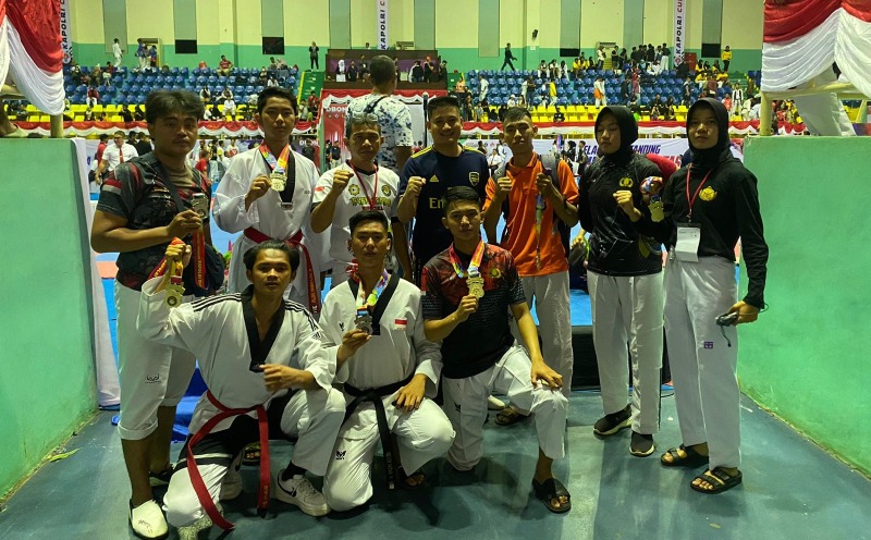 Atlet Taekwondo Polda Bengkulu Sabet 8 Medali di Kejurnas Kapolri Cup IV 2022