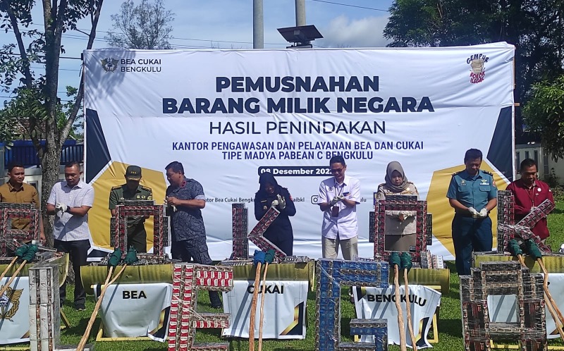 Bea Cukai Musnahkan Barang Milik Negara Hasil Penindakan KPPBC TMP C Bengkulu