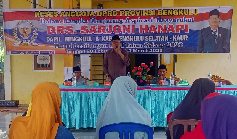 Kegiatan reses Anggota DPRD Provinsi Bengkulu, Drs. Sarjoni Hanapi, Foto: Dok
