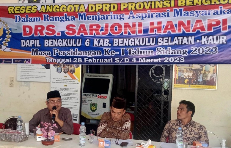 Kegiatan reses Anggota DPRD Provinsi Bengkulu, Drs. Sarjoni Hanapi, Foto: Dok