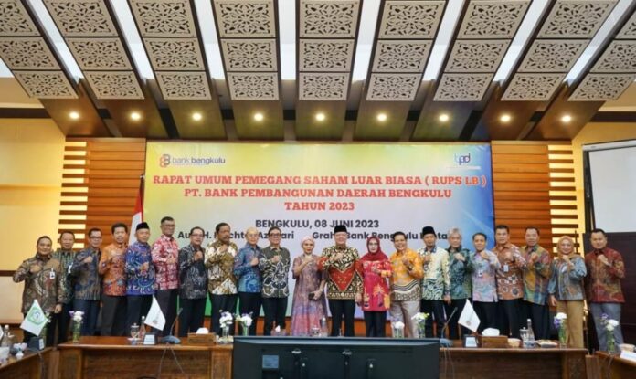 Rapat Umum Pemegang Saham Luar Biasa (RUPSLB) Bank Bengkulu, Kamis 08 Juni 2023, Foto: Dok