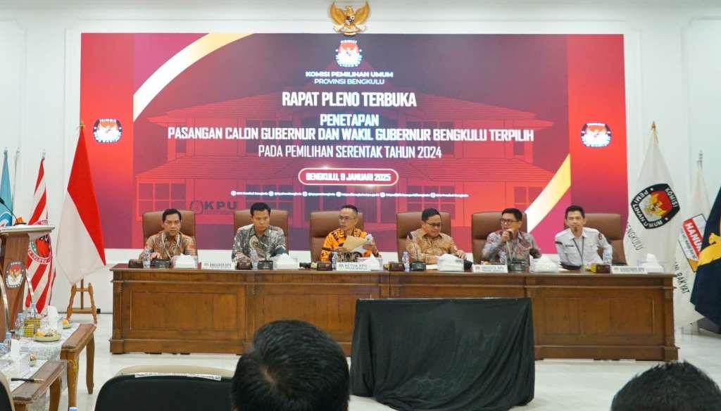 KPU Tetapkan Gubernur dan Wakil Gubernur Bengkulu Terpilih